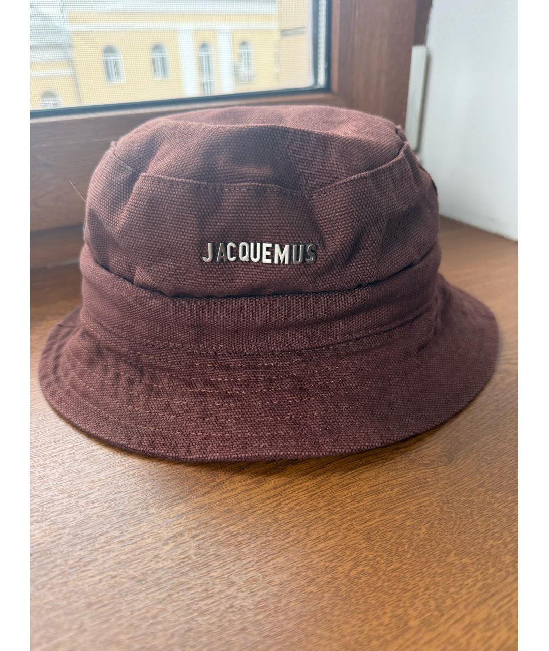 JACQUEMUS Коричневая хлопковая панама, фото 5