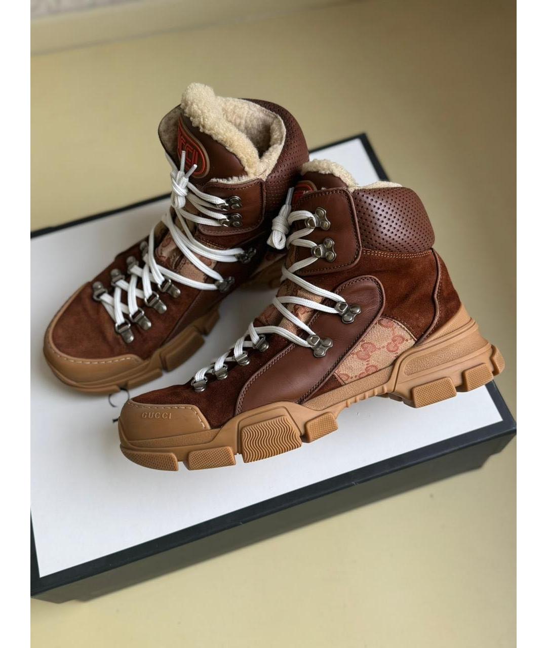 GUCCI Коричневые высокие ботинки, фото 7