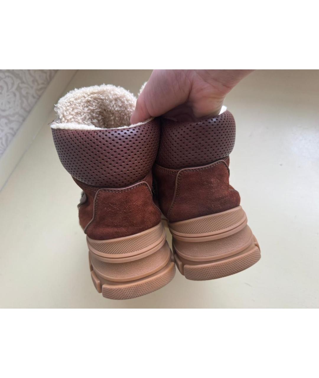 GUCCI Коричневые высокие ботинки, фото 8