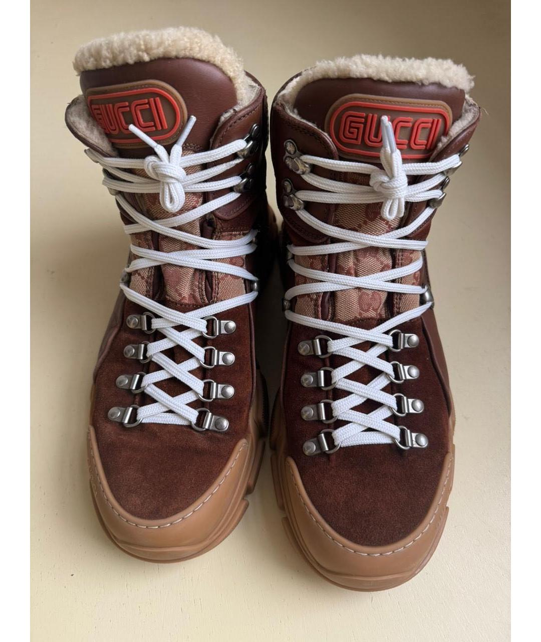 GUCCI Коричневые высокие ботинки, фото 4