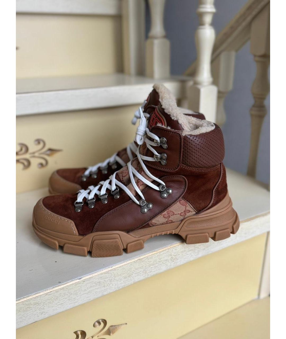 GUCCI Коричневые высокие ботинки, фото 9