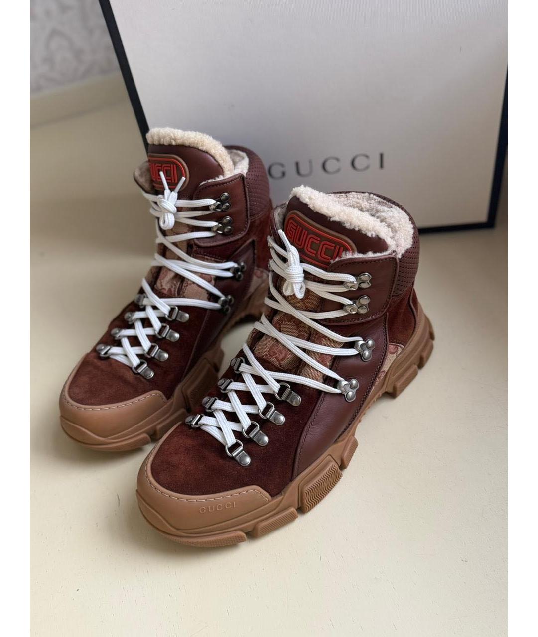 GUCCI Коричневые высокие ботинки, фото 2
