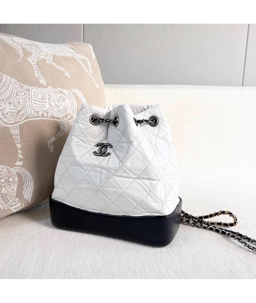 CHANEL Белый кожаный рюкзак, фото 4