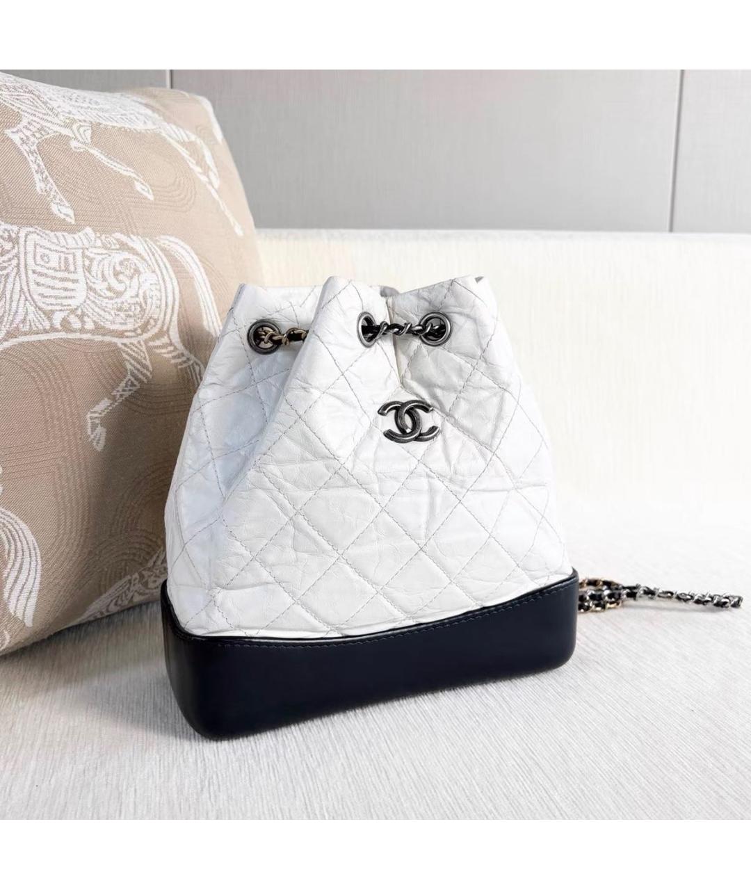 CHANEL Белый кожаный рюкзак, фото 6