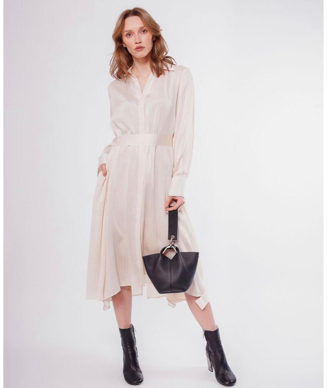 ERIKA CAVALLINI Бежевое вискозное вечернее платье, фото 5