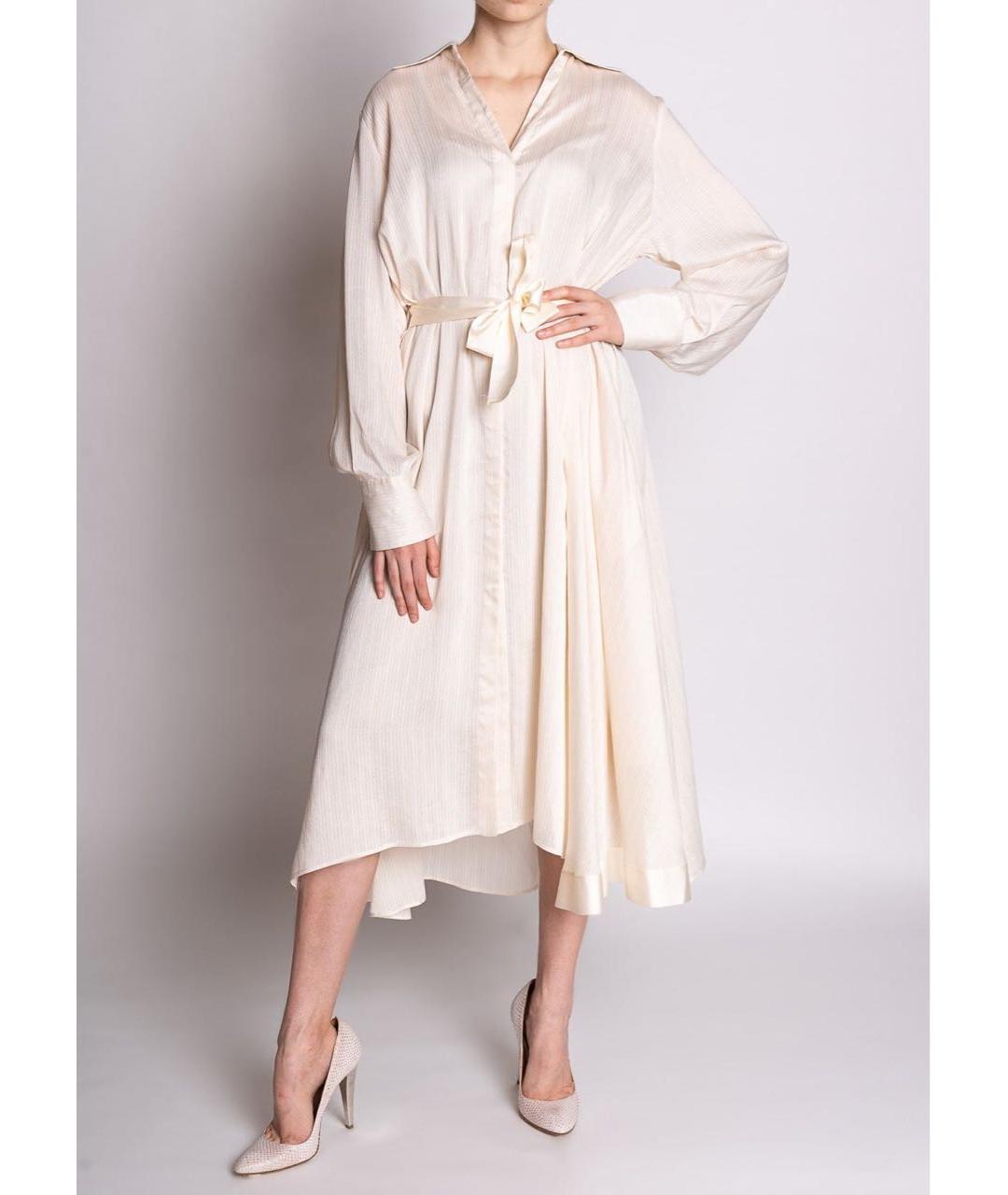 ERIKA CAVALLINI Бежевое вискозное вечернее платье, фото 2