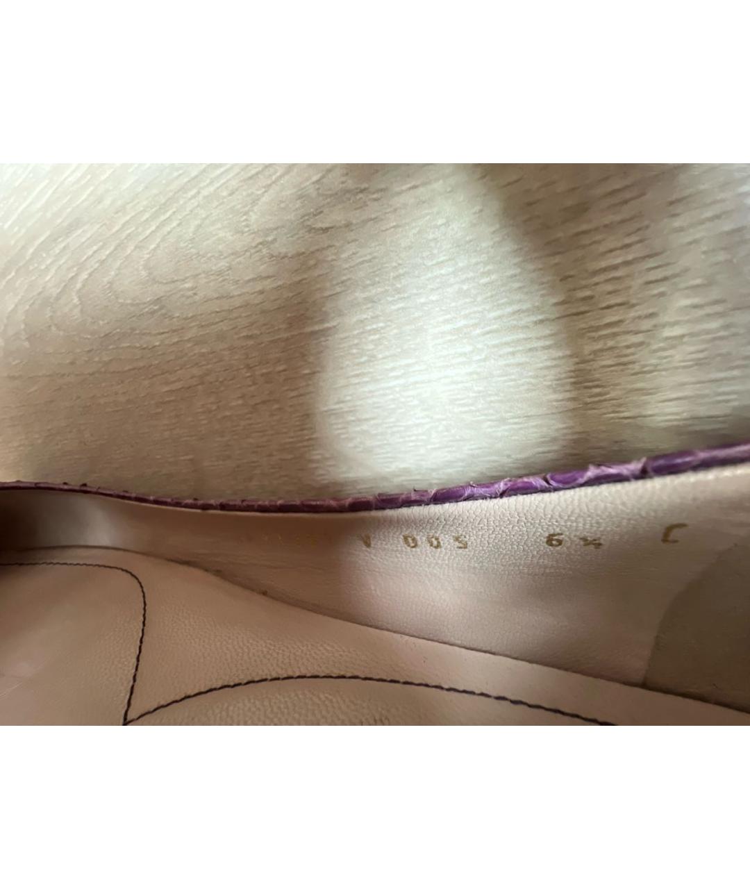 FERRAGAMO Фиолетовые балетки из экзотической кожи, фото 7