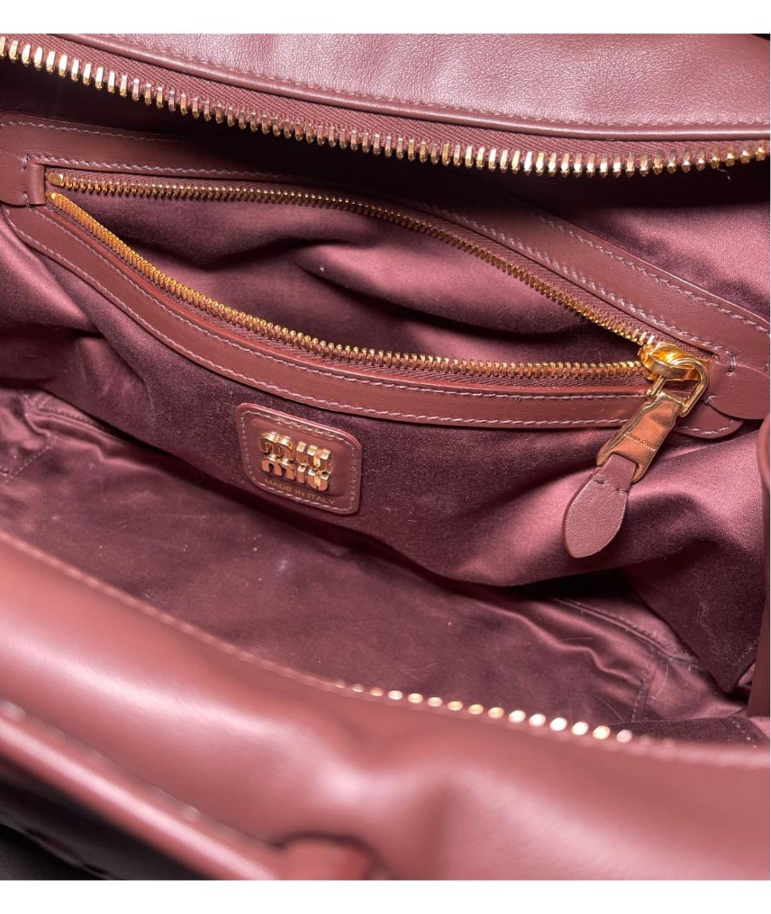 MIU MIU Коричневая кожаная сумка тоут, фото 5