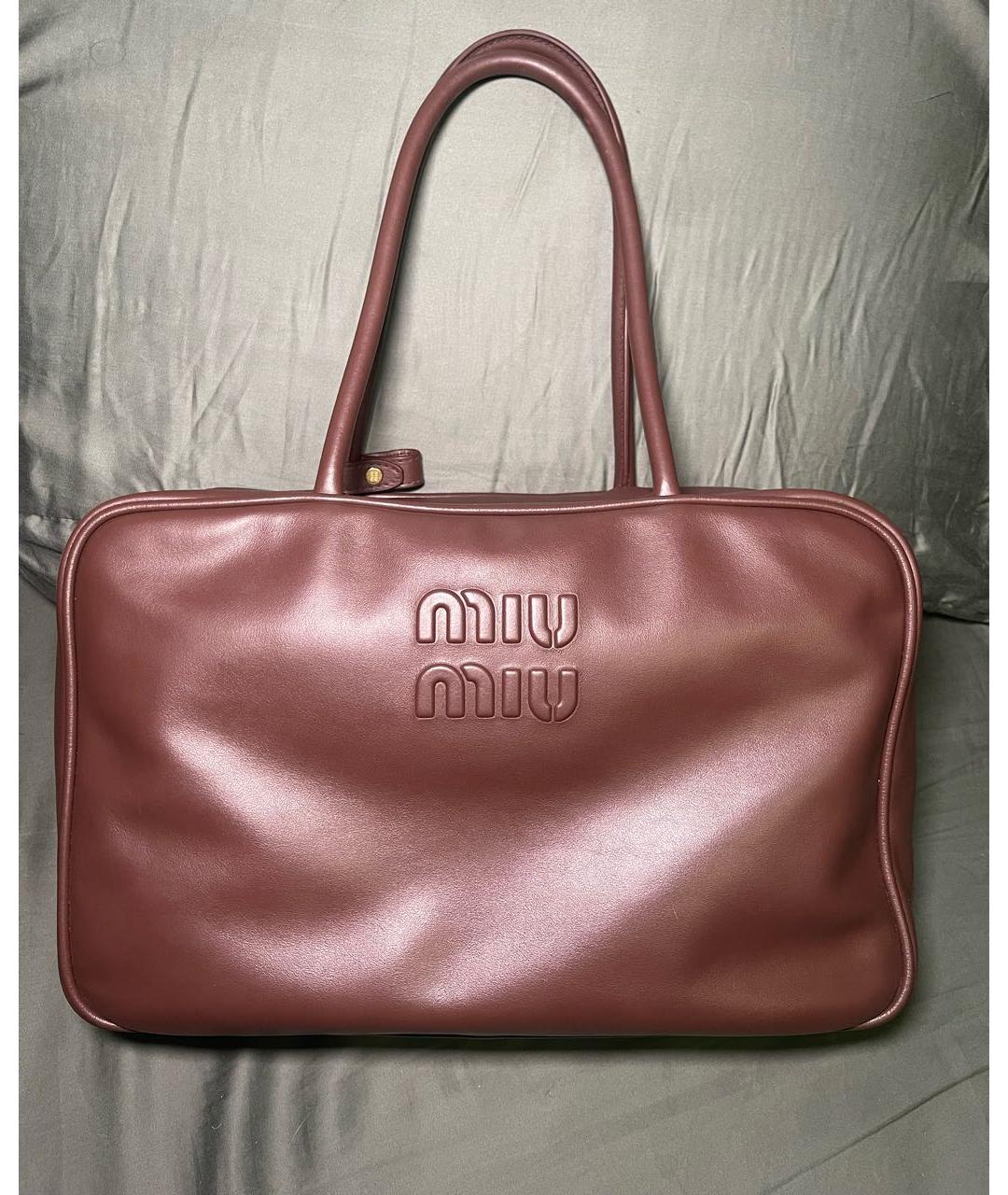 MIU MIU Коричневая кожаная сумка тоут, фото 2