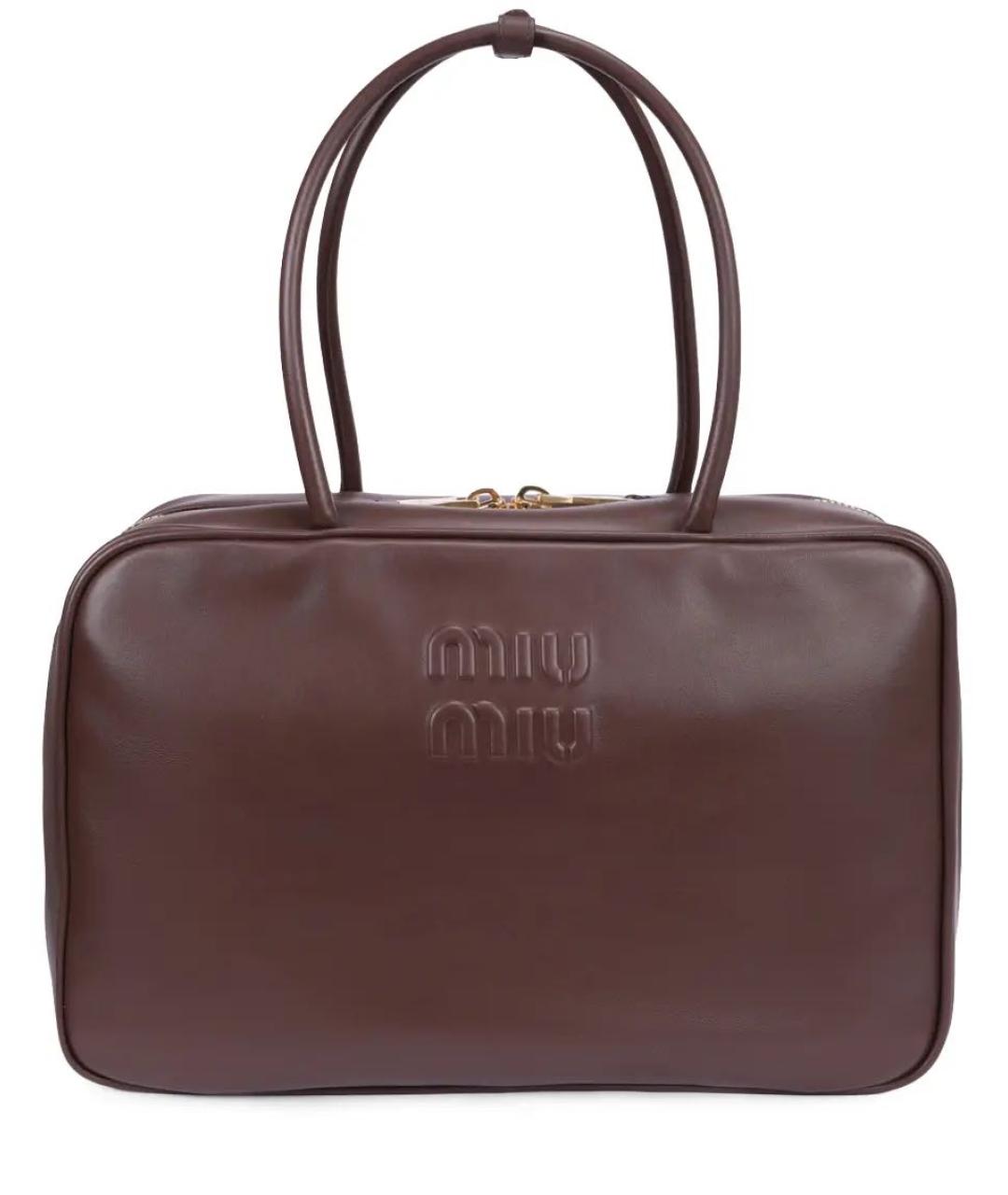 MIU MIU Коричневая кожаная сумка тоут, фото 7