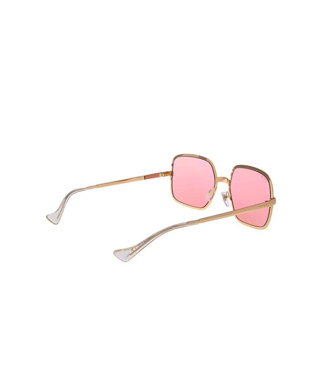 GUCCI Золотые металлические солнцезащитные очки, фото 3