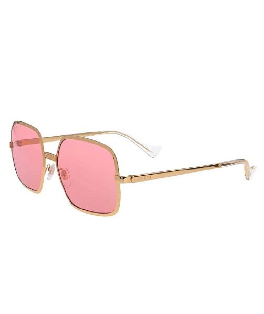 GUCCI Золотые металлические солнцезащитные очки, фото 4