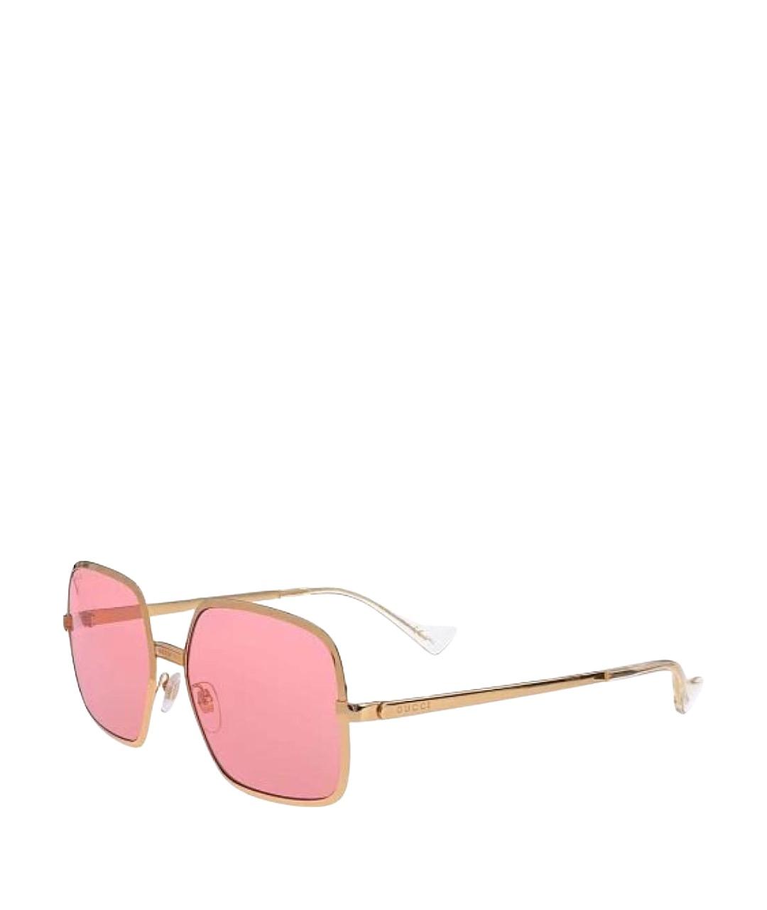 GUCCI Золотые металлические солнцезащитные очки, фото 1