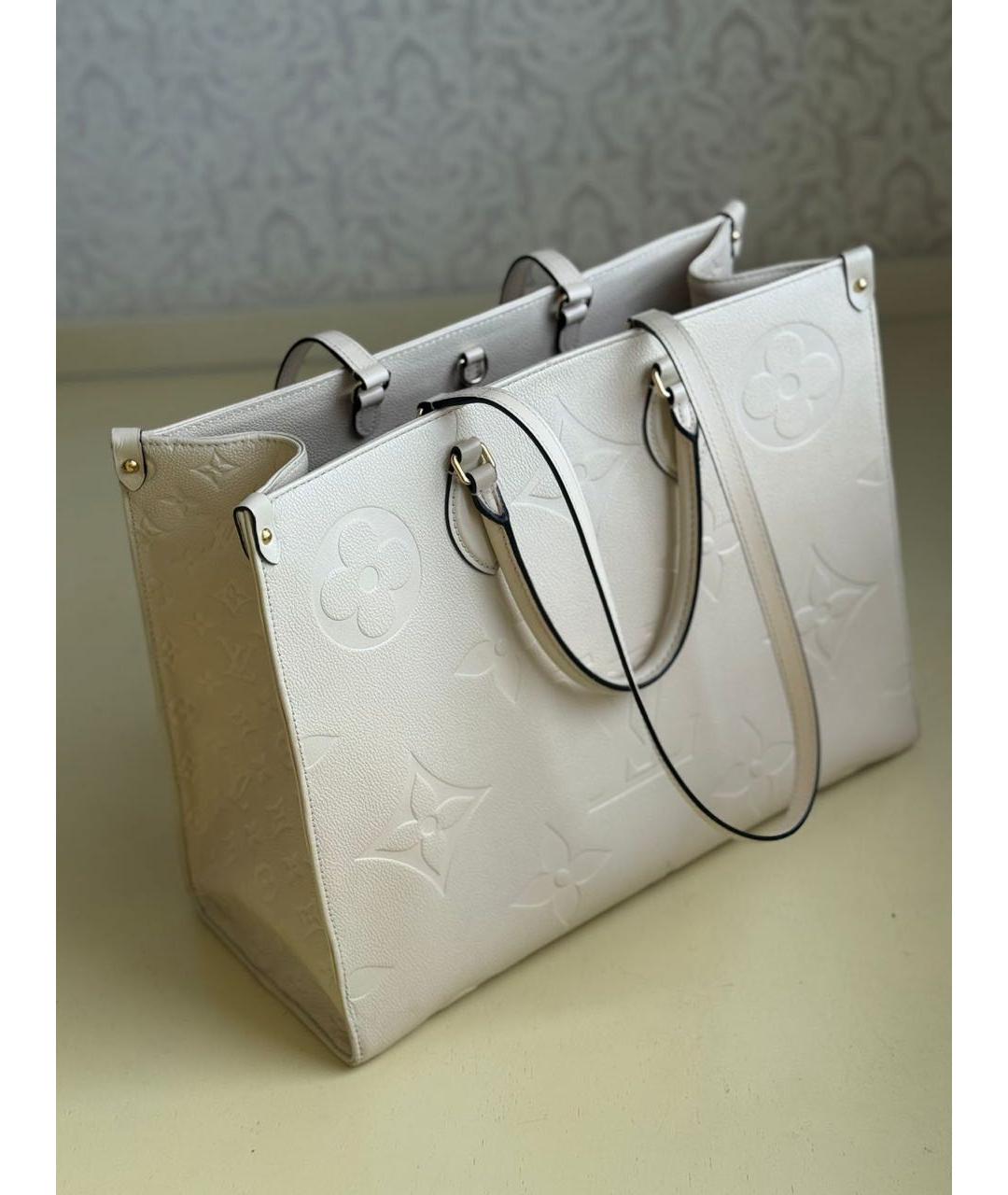 LOUIS VUITTON Белая кожаная сумка тоут, фото 2