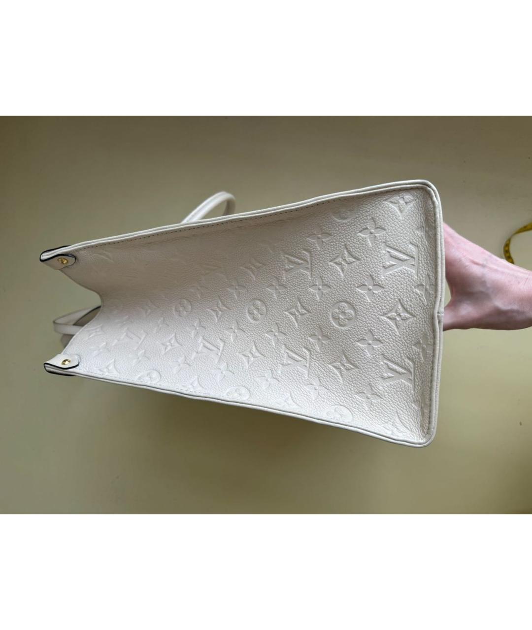 LOUIS VUITTON Белая кожаная сумка тоут, фото 8