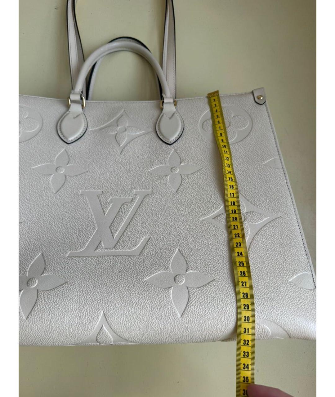 LOUIS VUITTON Белая кожаная сумка тоут, фото 6