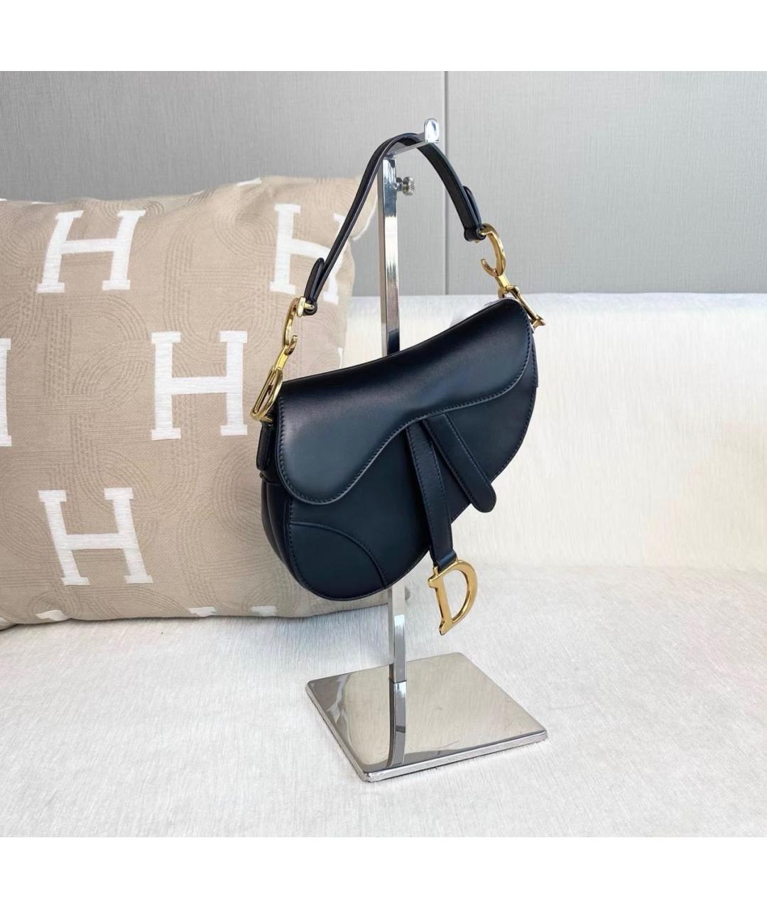 CHRISTIAN DIOR Черная кожаная сумка с короткими ручками, фото 5