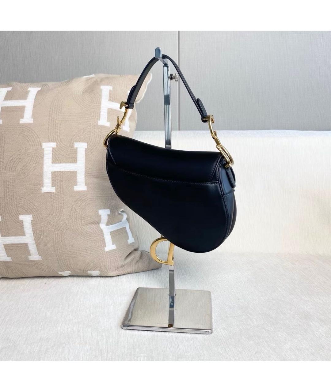 CHRISTIAN DIOR Черная кожаная сумка с короткими ручками, фото 2