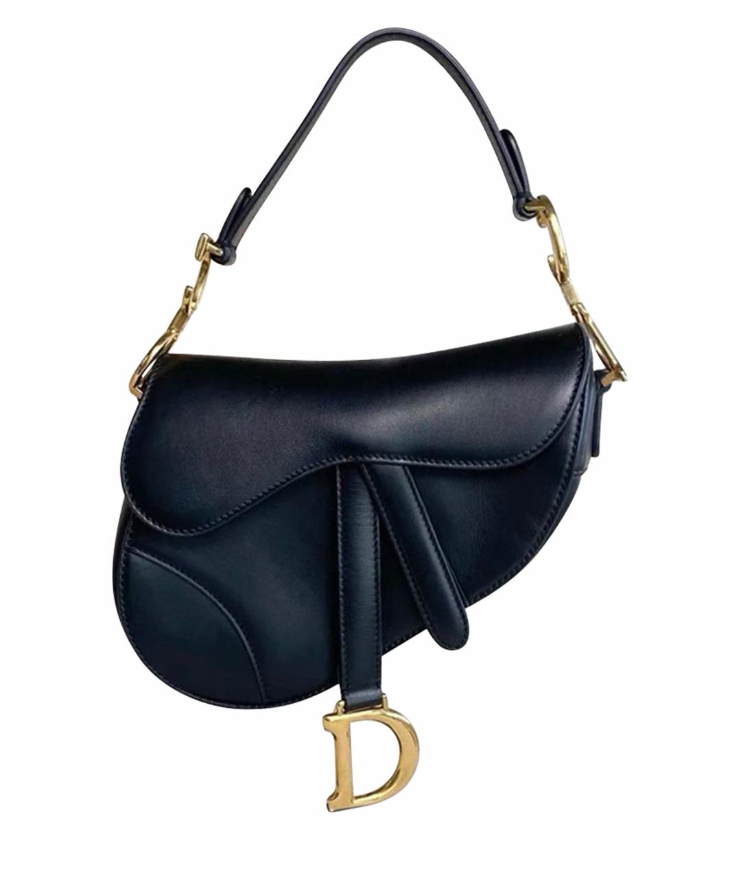 CHRISTIAN DIOR Черная кожаная сумка с короткими ручками, фото 1