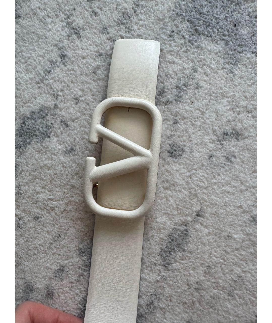 VALENTINO Белый кожаный ремень, фото 5