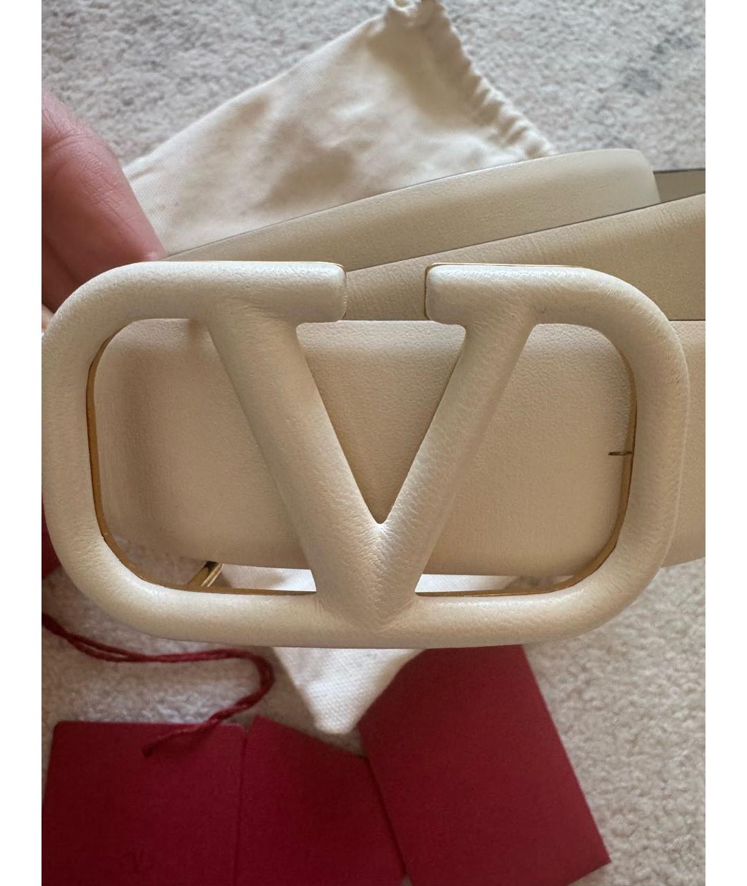 VALENTINO Белый кожаный ремень, фото 6