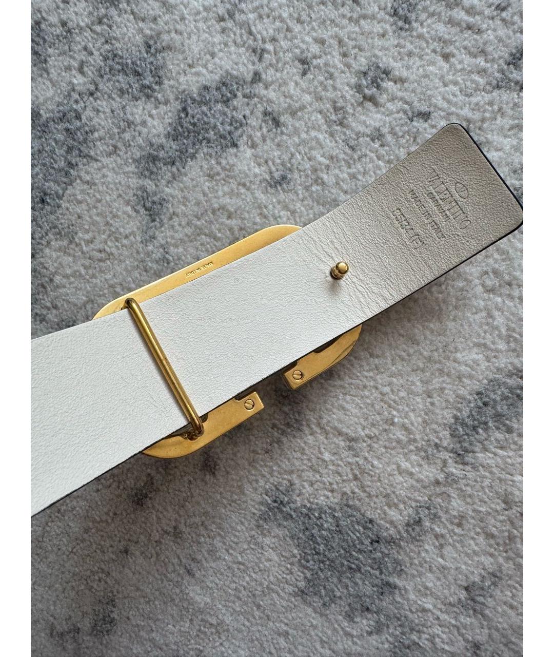 VALENTINO Белый кожаный ремень, фото 2