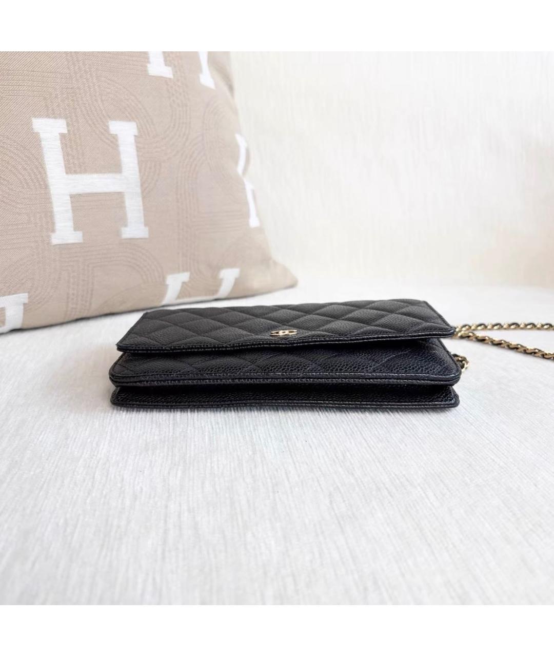 CHANEL Черная кожаная сумка через плечо, фото 5