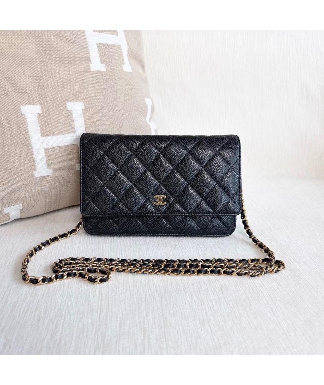 CHANEL Черная кожаная сумка через плечо, фото 7