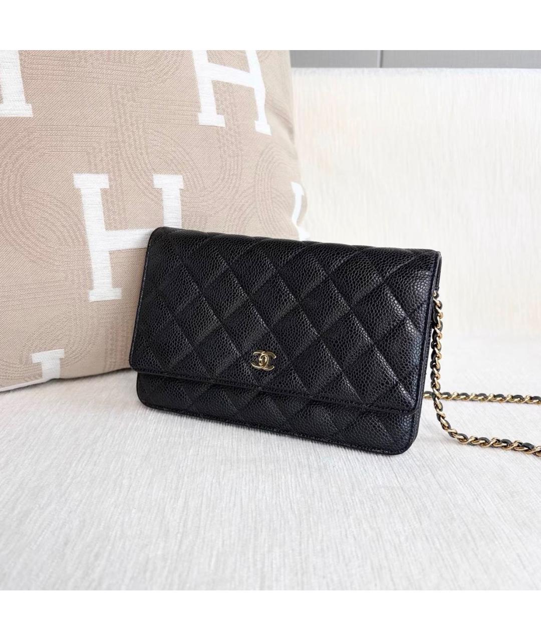 CHANEL Черная кожаная сумка через плечо, фото 4