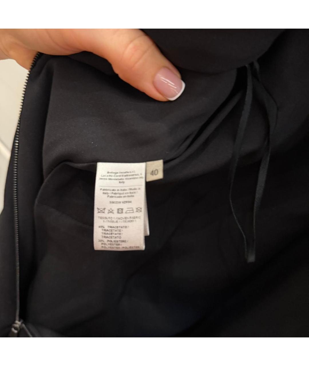 BOTTEGA VENETA Черное полиэстеровое коктейльное платье, фото 5