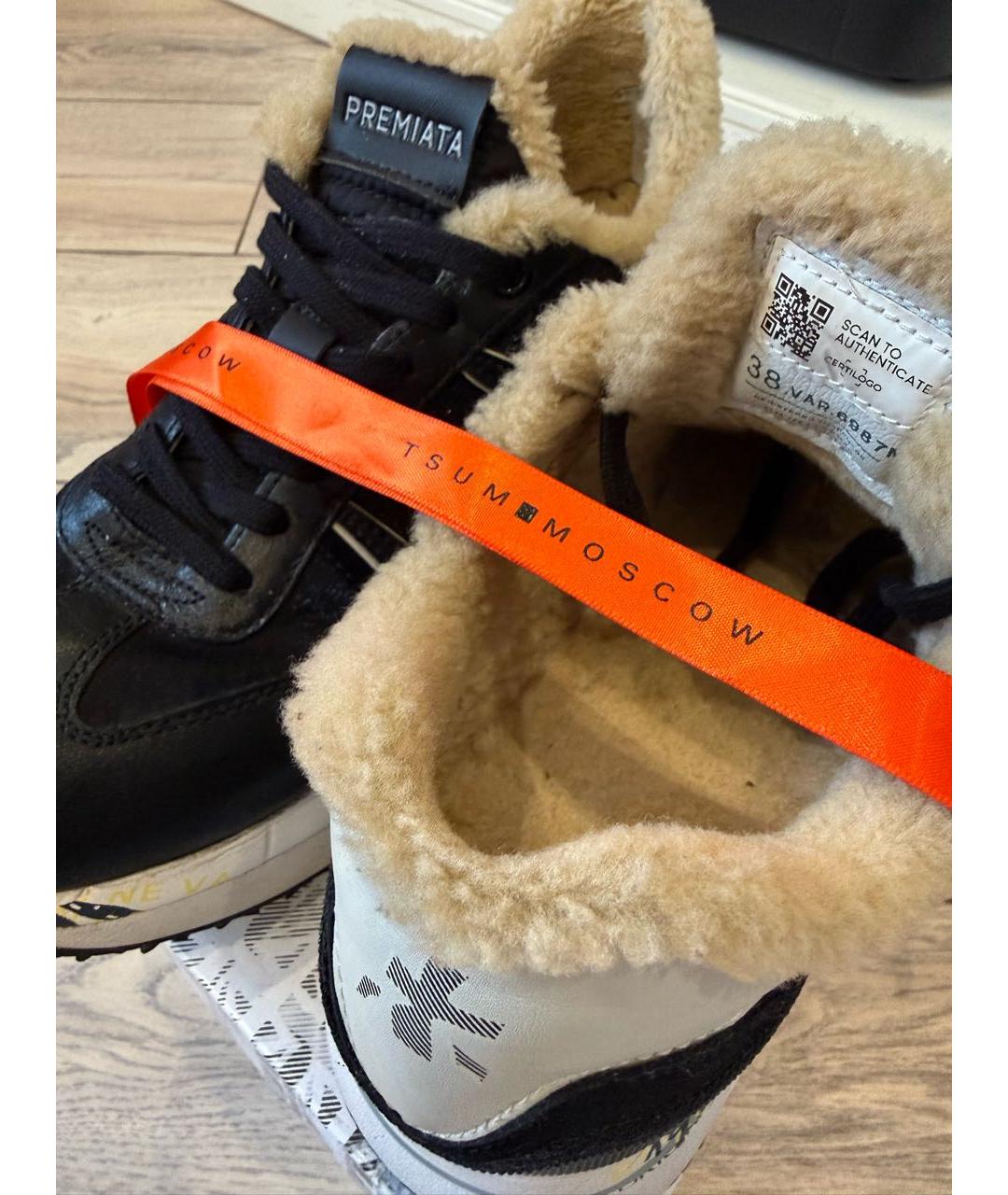 PREMIATA Черные кожаные кроссовки, фото 3