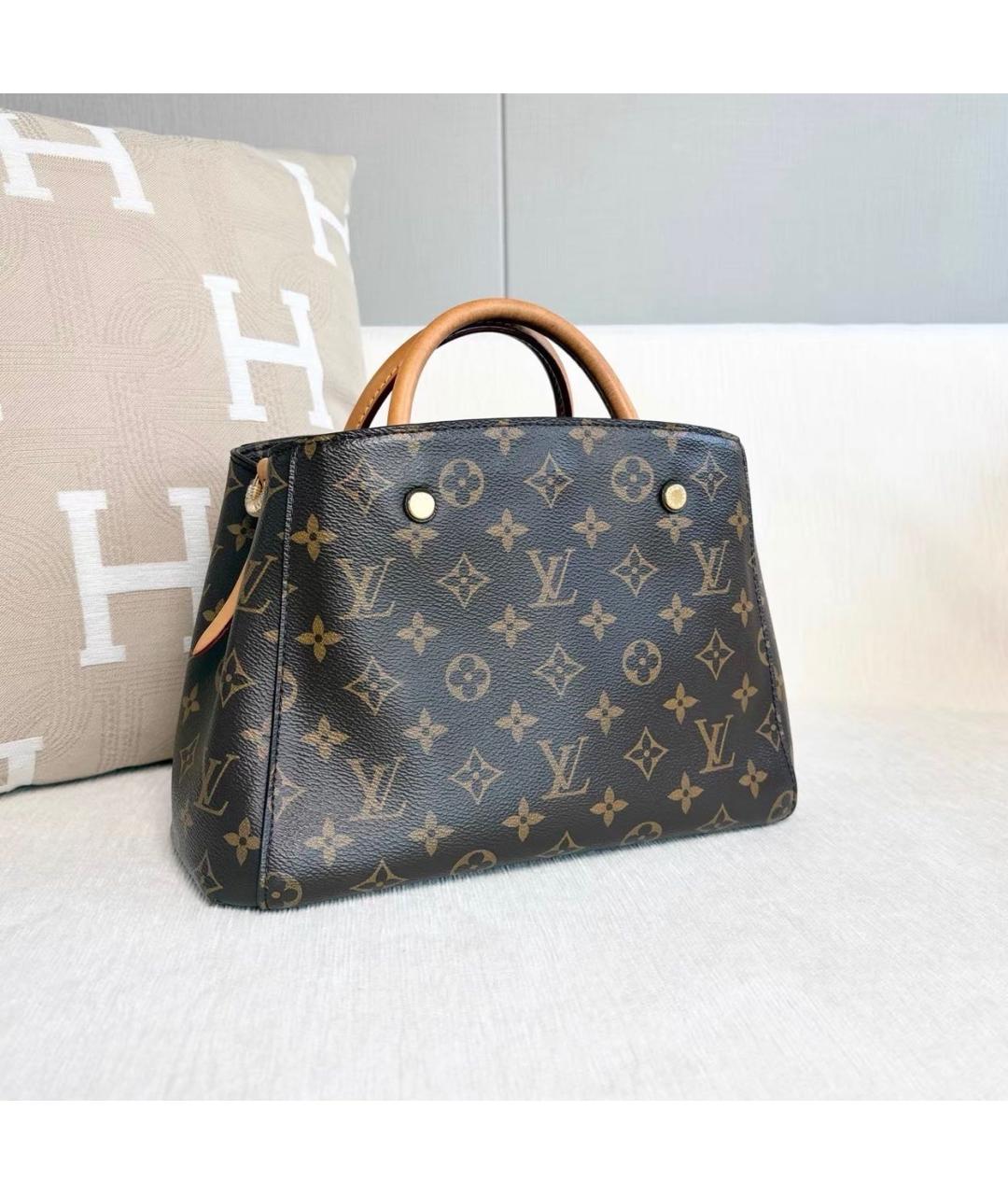 LOUIS VUITTON Коричневая сумка с короткими ручками, фото 4