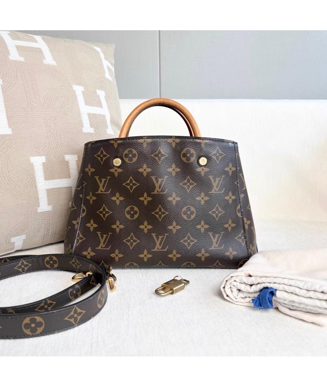 LOUIS VUITTON Коричневая сумка с короткими ручками, фото 2