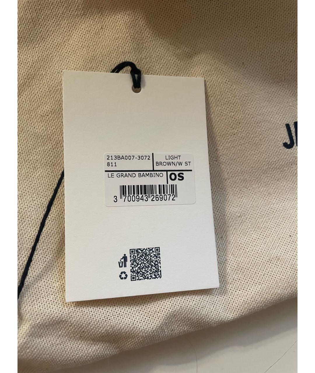 JACQUEMUS Коричневая кожаная сумка с короткими ручками, фото 5