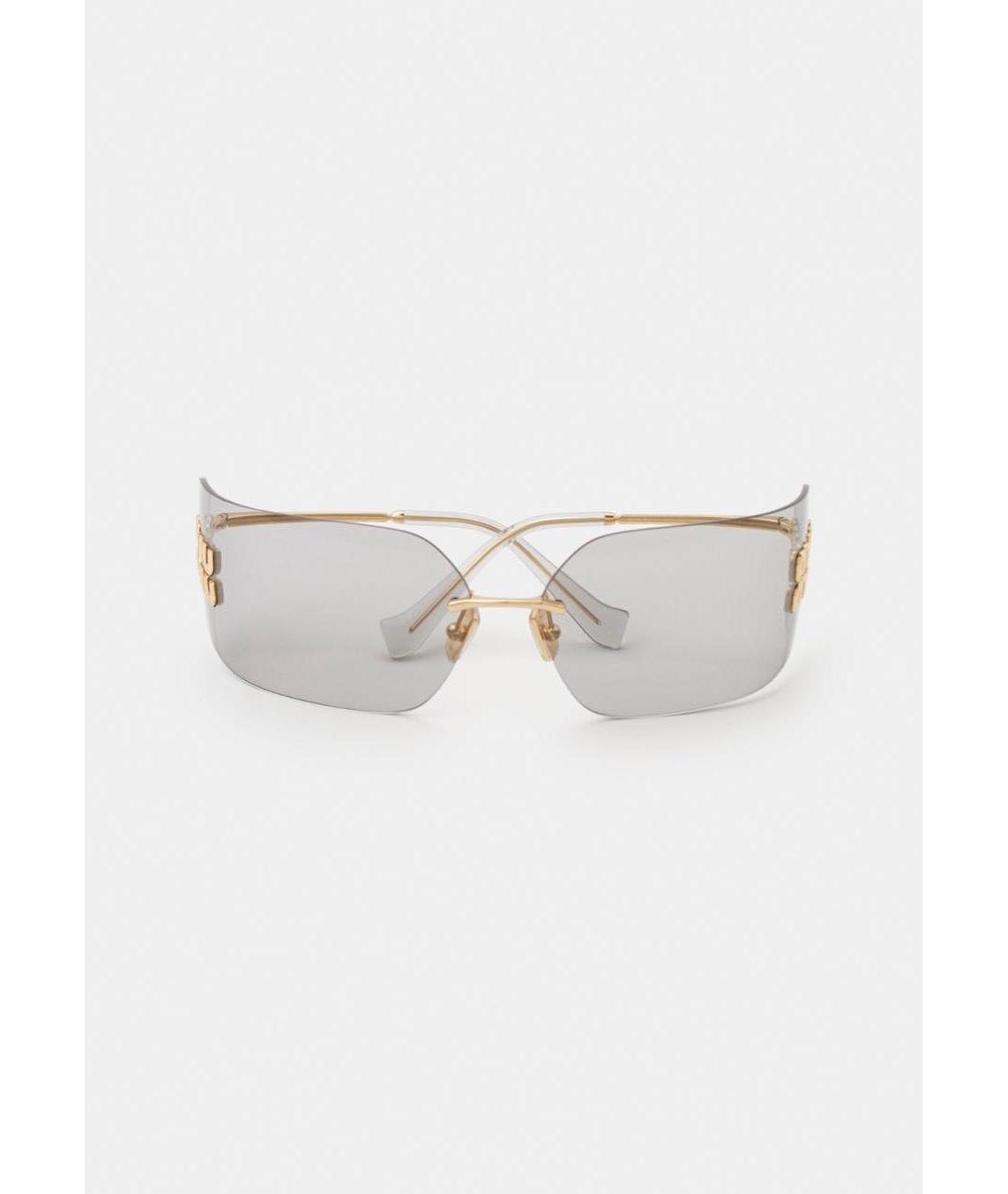 MIU MIU Золотые металлические солнцезащитные очки, фото 9