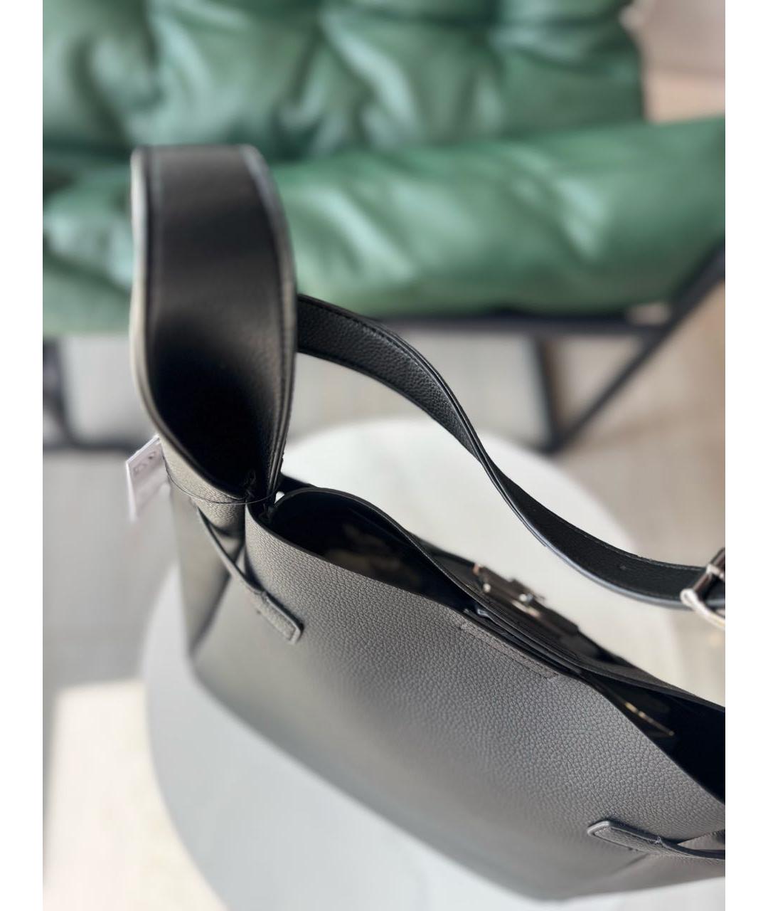 DKNY Черная кожаная сумка тоут, фото 4