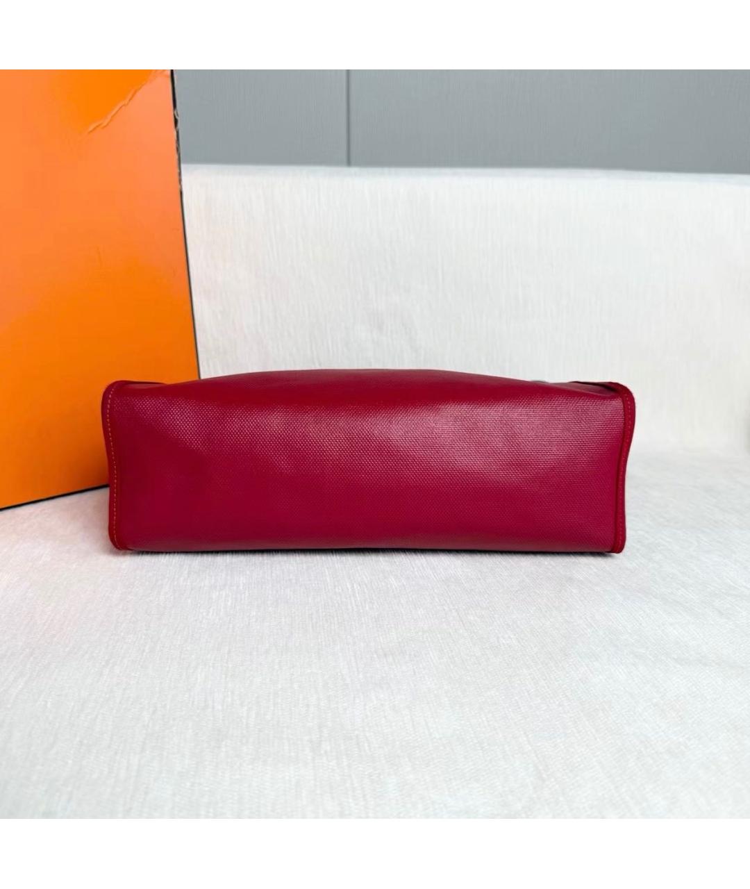 HERMES Бордовая тканевая сумка через плечо, фото 5