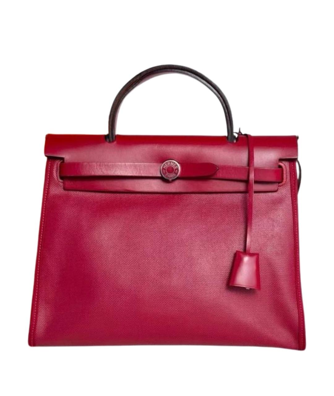 HERMES Бордовая тканевая сумка через плечо, фото 1