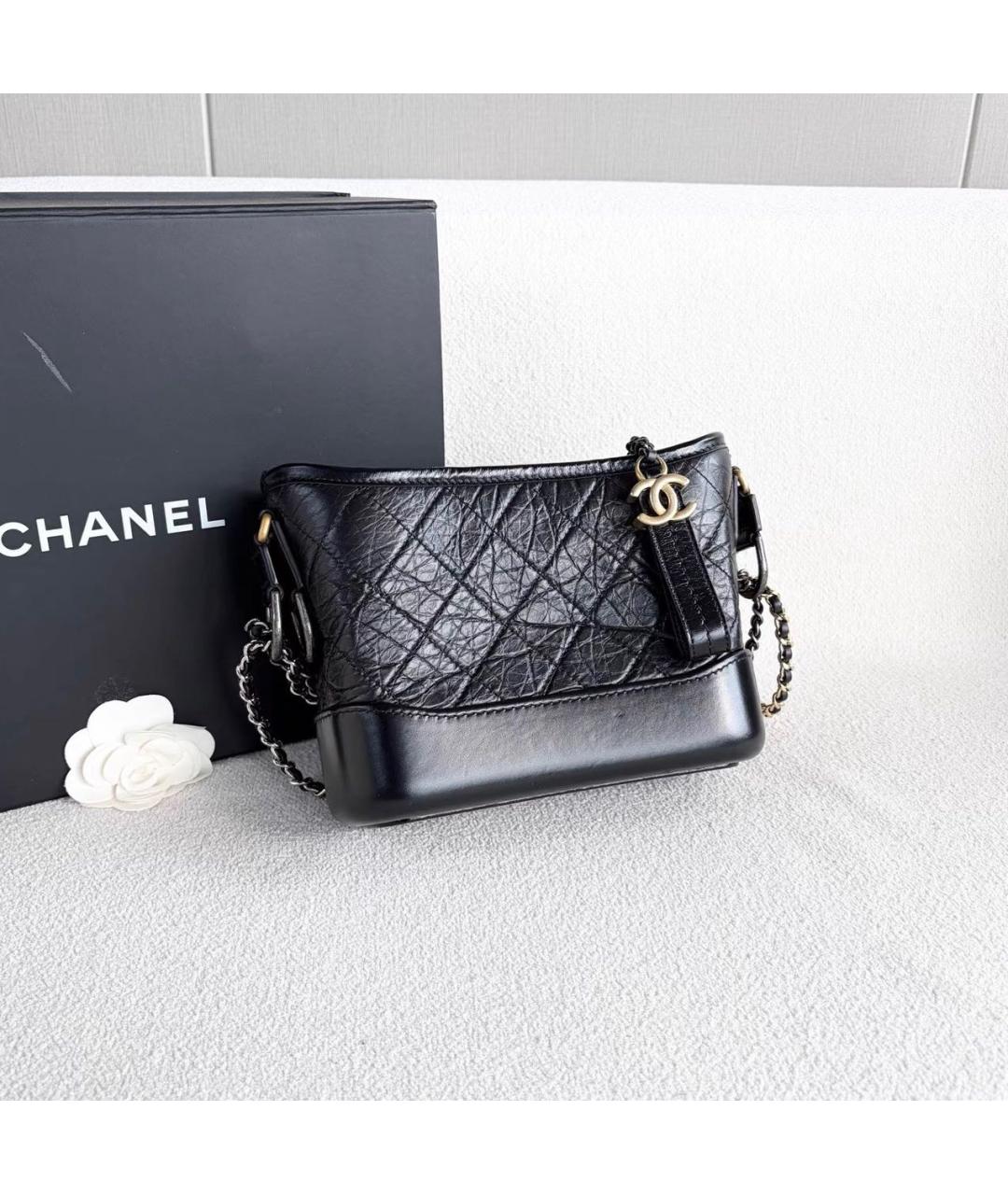 CHANEL Черная кожаная сумка через плечо, фото 6