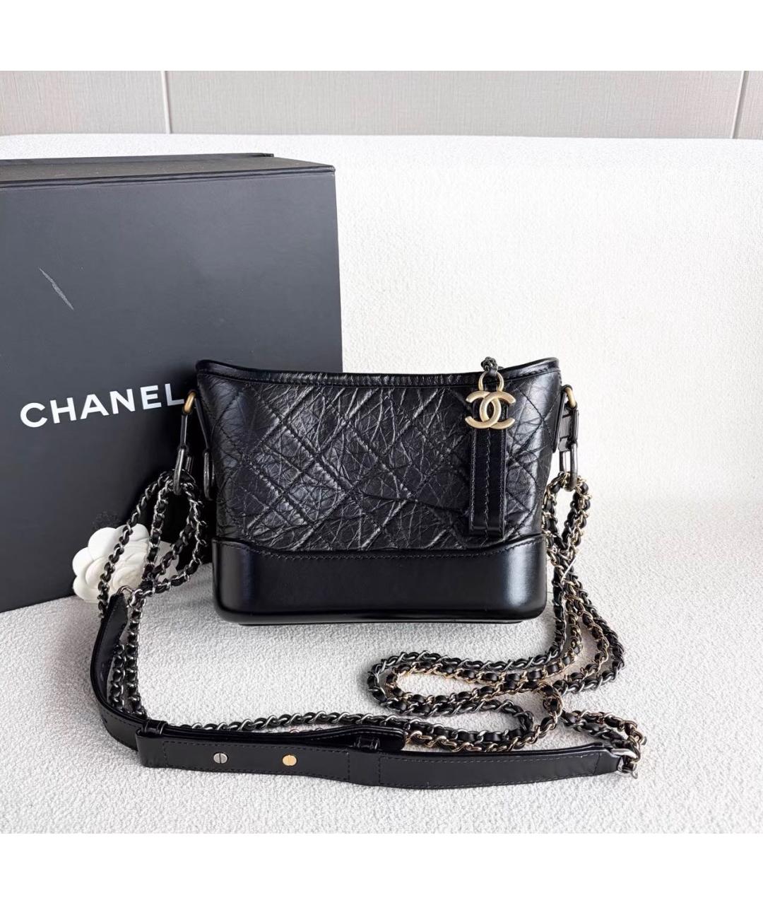 CHANEL Черная кожаная сумка через плечо, фото 8