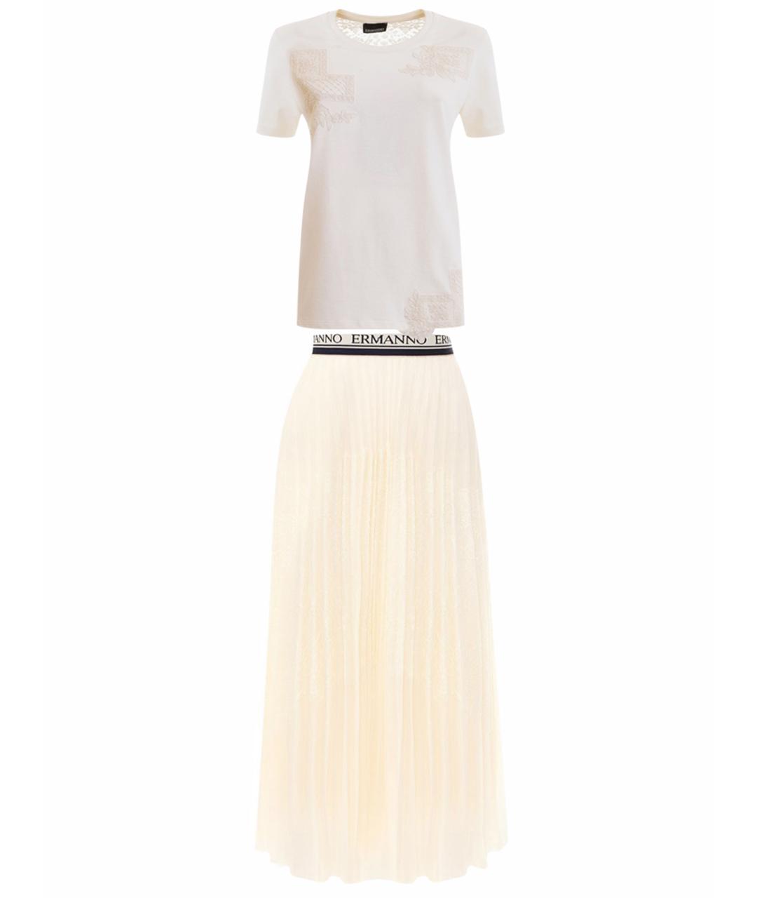 ERMANNO SCERVINO Бежевый хлопковый костюм с юбками, фото 1