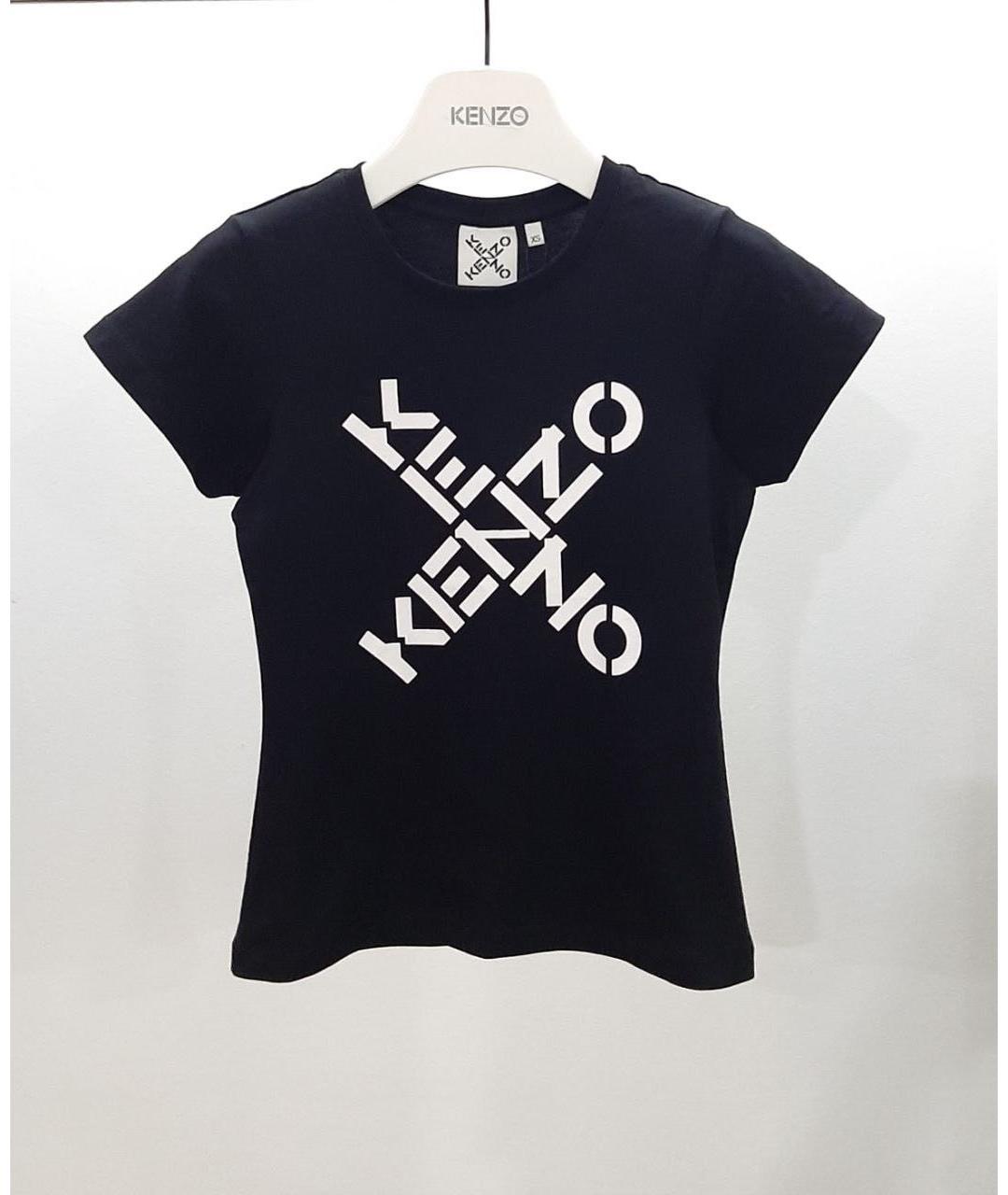 KENZO Черная хлопковая футболка, фото 3