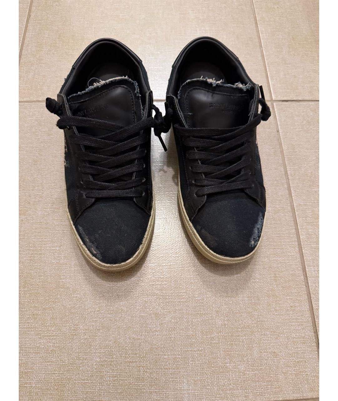 SAINT LAURENT Черные текстильные кеды, фото 2