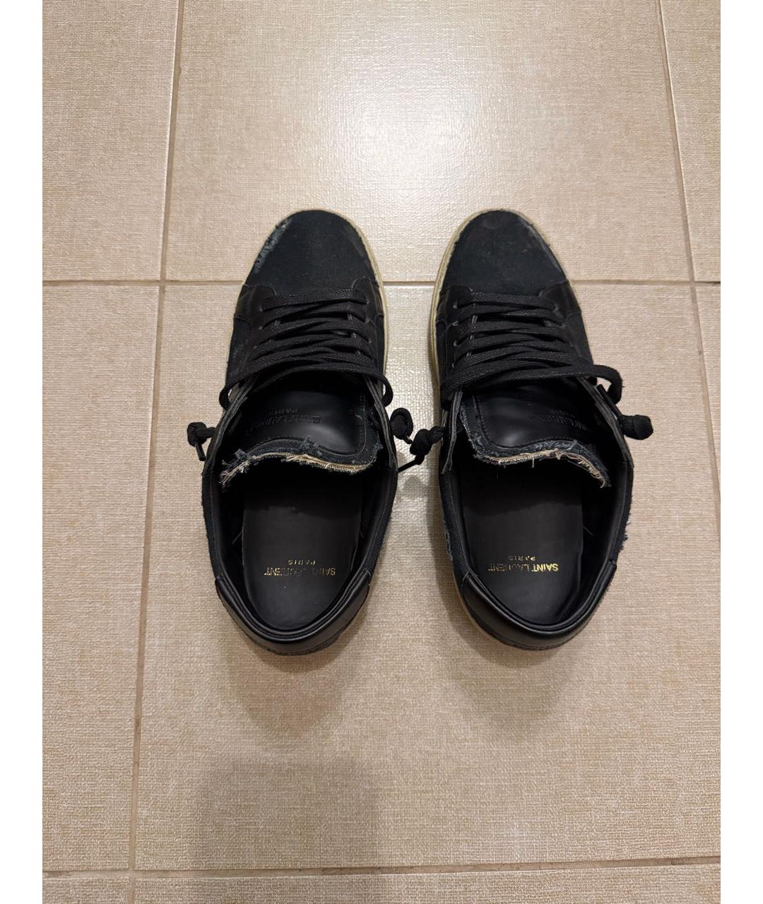 SAINT LAURENT Черные текстильные кеды, фото 3