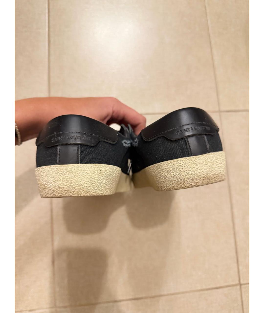 SAINT LAURENT Черные текстильные кеды, фото 4