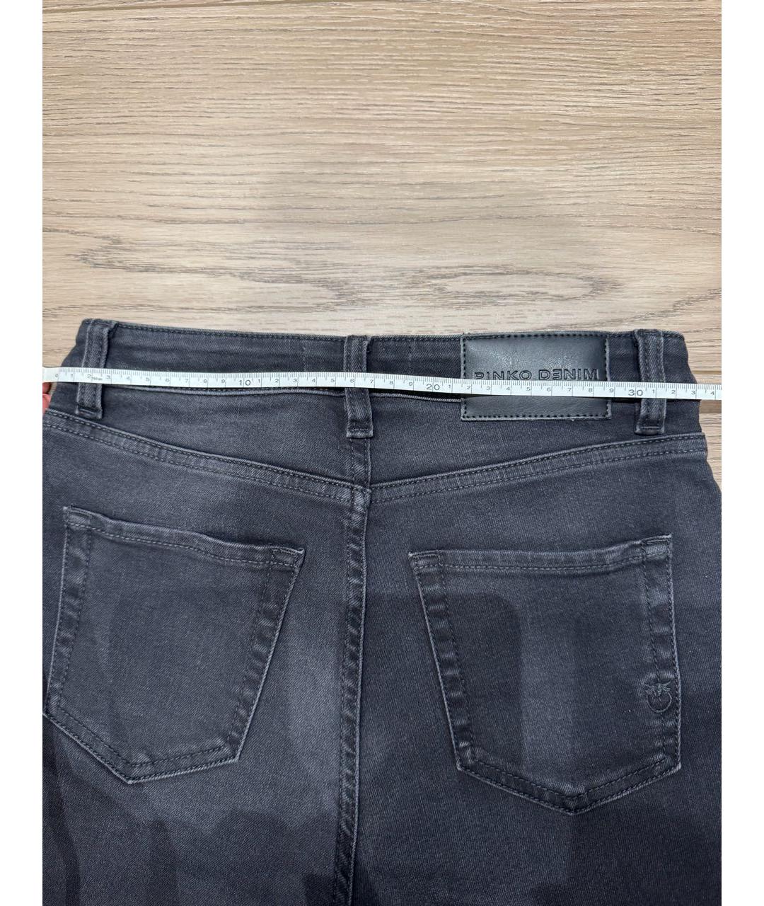 PINKO Черные хлопковые джинсы слим, фото 5