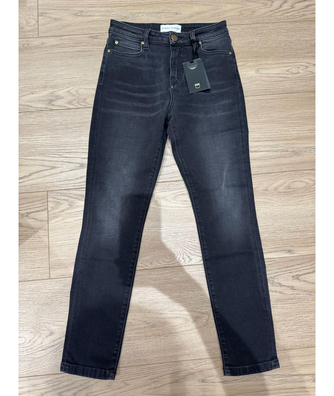 PINKO Черные хлопковые джинсы слим, фото 9