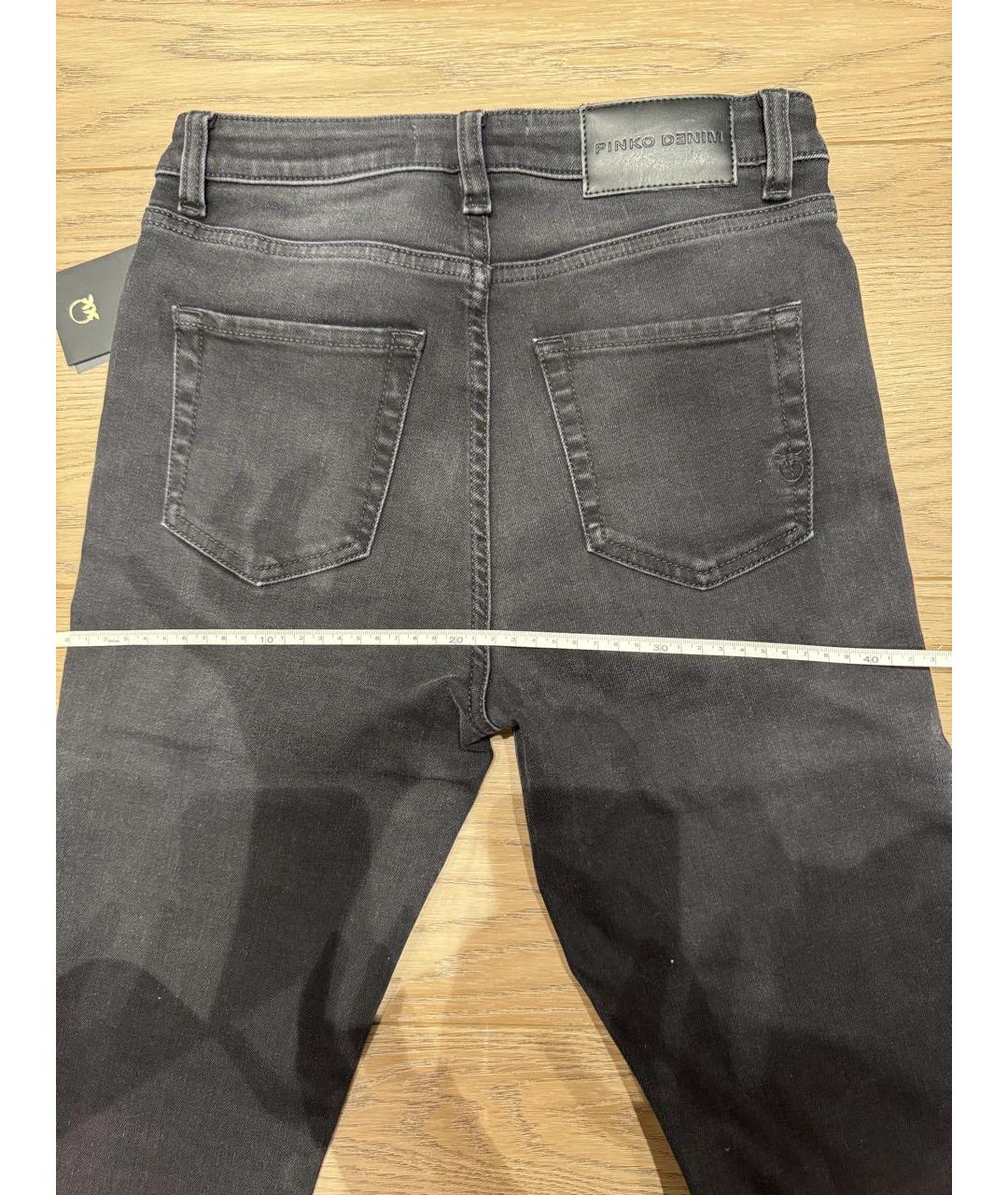 PINKO Черные хлопковые джинсы слим, фото 6