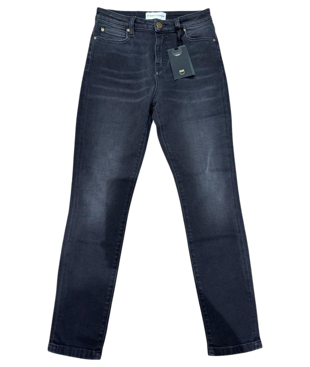 PINKO Черные хлопковые джинсы слим, фото 1