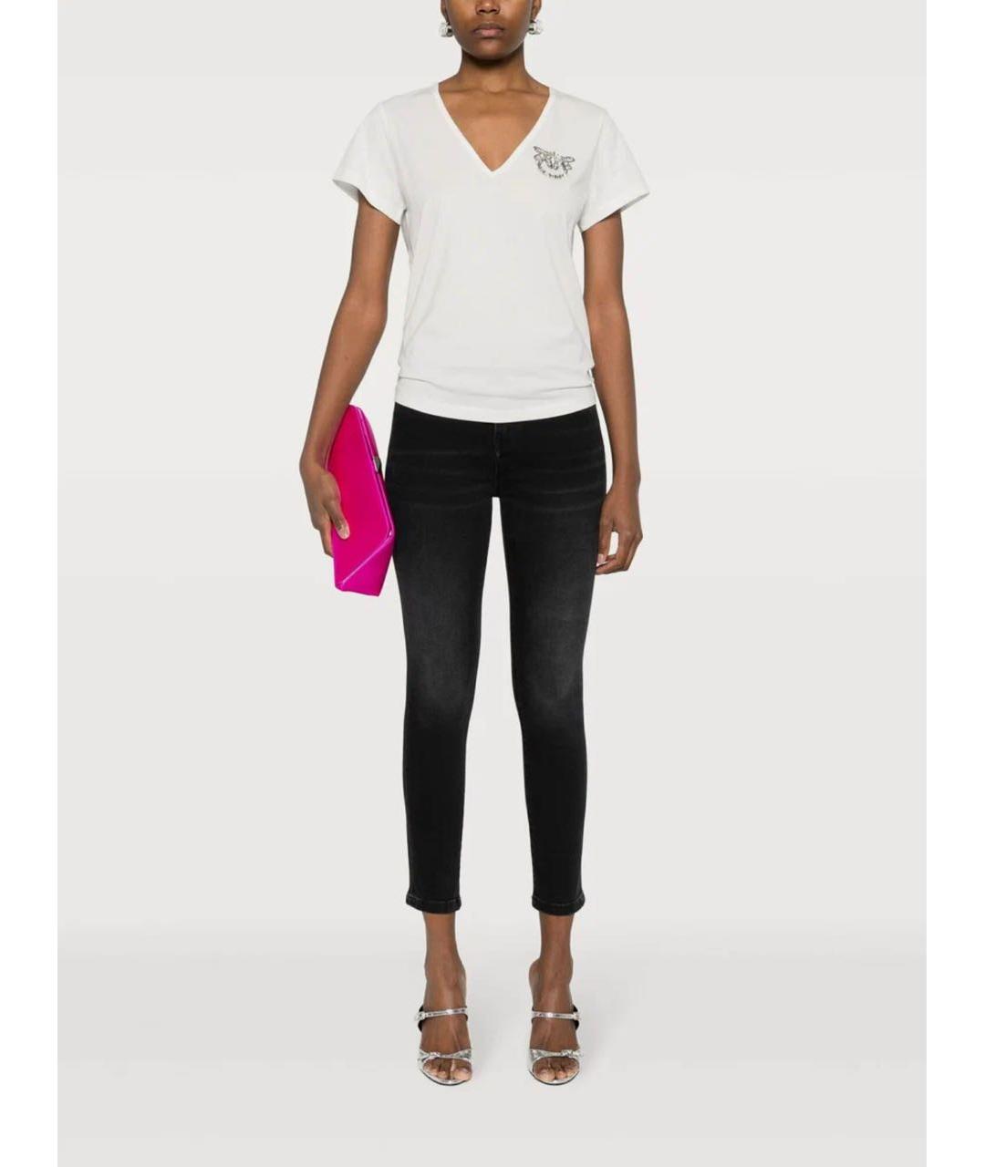 PINKO Черные хлопковые джинсы слим, фото 2